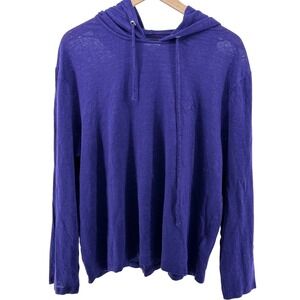 Vilebrequin Linen Hoodie Mens XXL Purple Long Sleeve Logo Coastal Chic Luxury